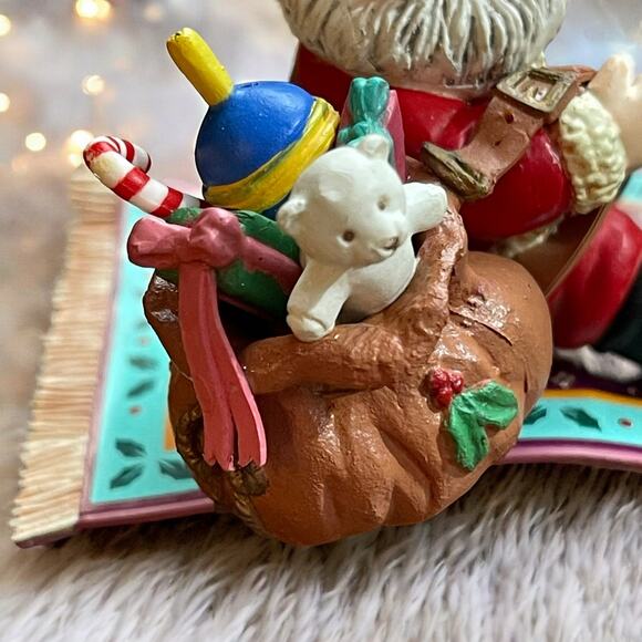 NIB Retired Santa's Magic Ride Flying Carpet Elf Christmas Holiday Ornament 1993 - Picture 8 of 9